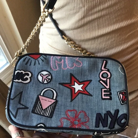 MICHAEL KORS 🔥🔥Ginny Med Embroidered Denim Crossbody - Picture 4 of 7
